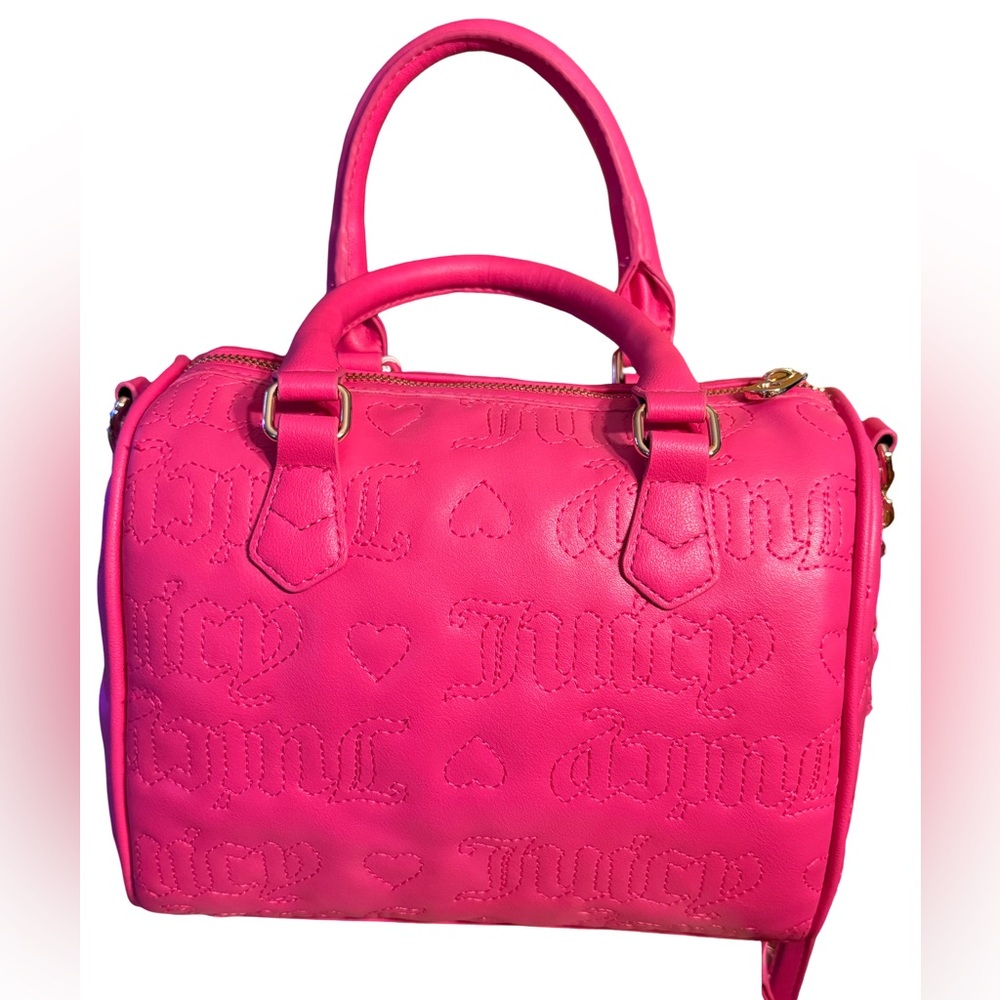 Juicy Couture NWT Beautiful Hot Pink Flash Satchel Quilted Crossbody Bag (P160) - Picture 2 of 11